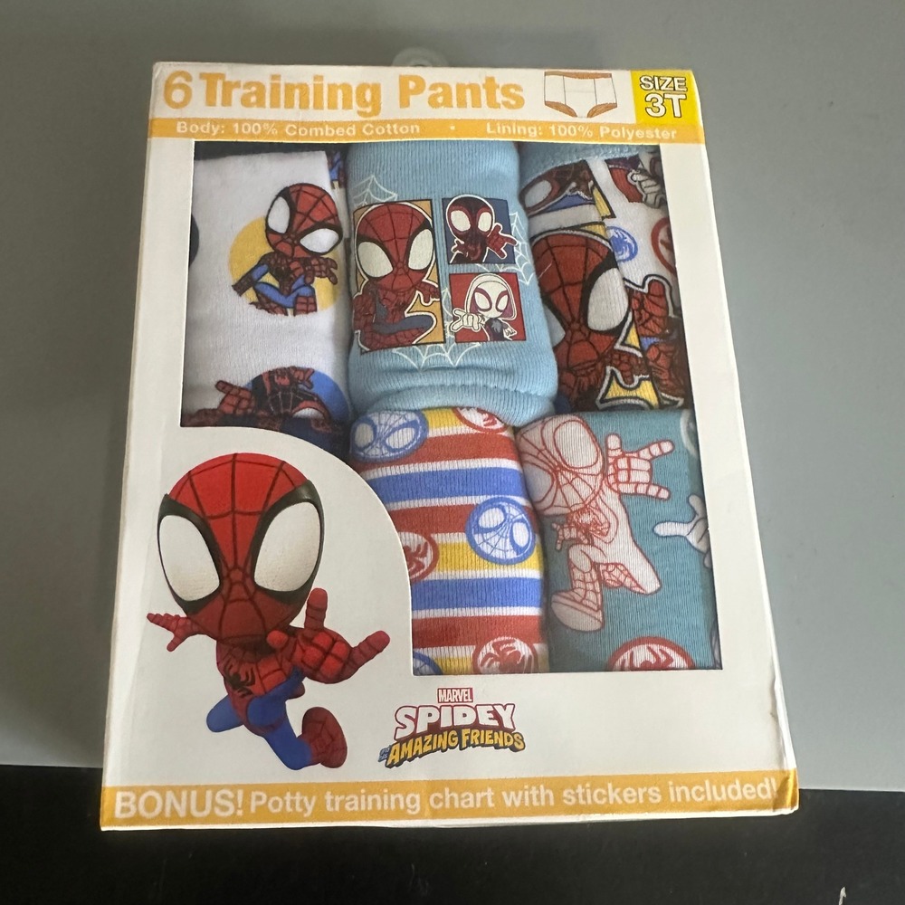 Marvel Spidey and His Amazing Friends Toddler Boys 6 Pack Training Pants Size 3T